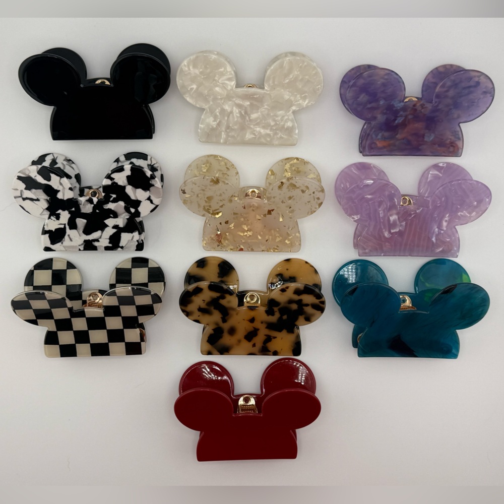 10 Mouse Hair Claw Clips Set - Multicolor - Picture 1 of 1